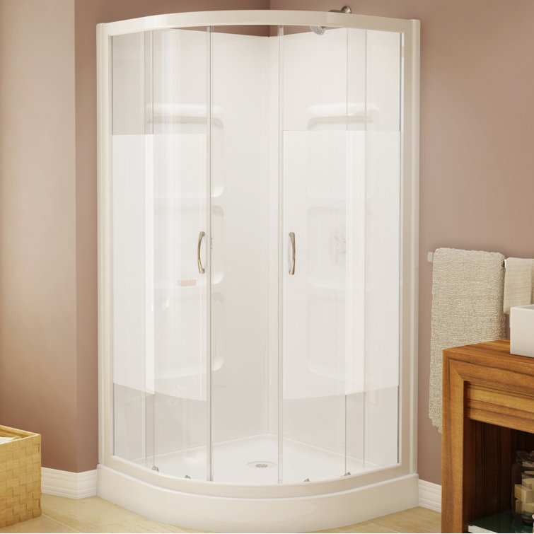 Symple Stuff Clarkfield 37.5" x 74" NeoRound Sliding Shower Enclosure